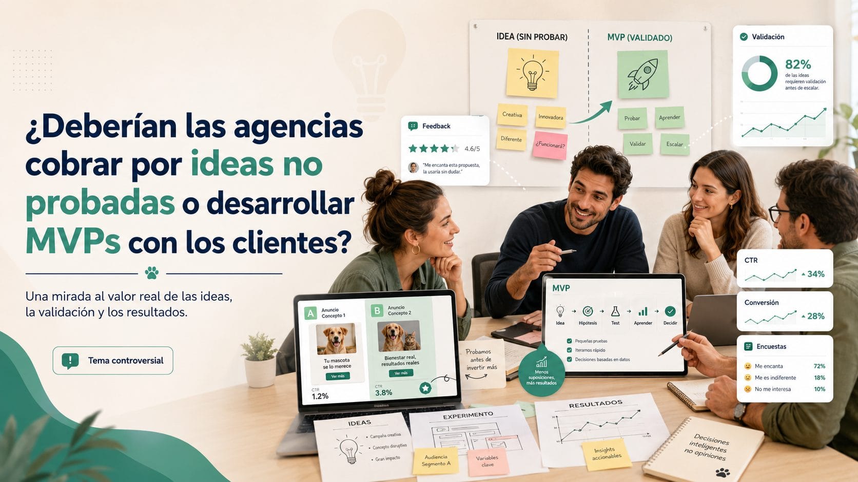 Agencias, ideas de marketing y desarrollo de MVPs con clientes